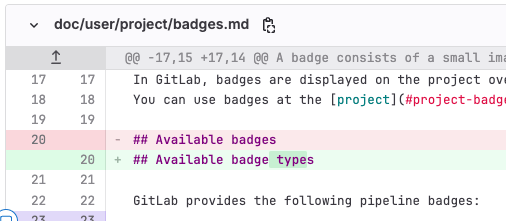 inline changes